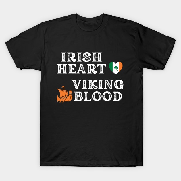 Irish Heart Viking Blood. Ideas for gifts for historical enthusiasts. Gifts are available on t-shirts, stickers, mugs, and phone cases, among other things. T-Shirt by Papilio Art